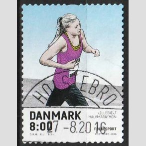FRIM�RKER DANMARK | 2016 - AFA 1854 - Folkesport - 8,00 Kr. flerfarvet - Pragt Stemplet