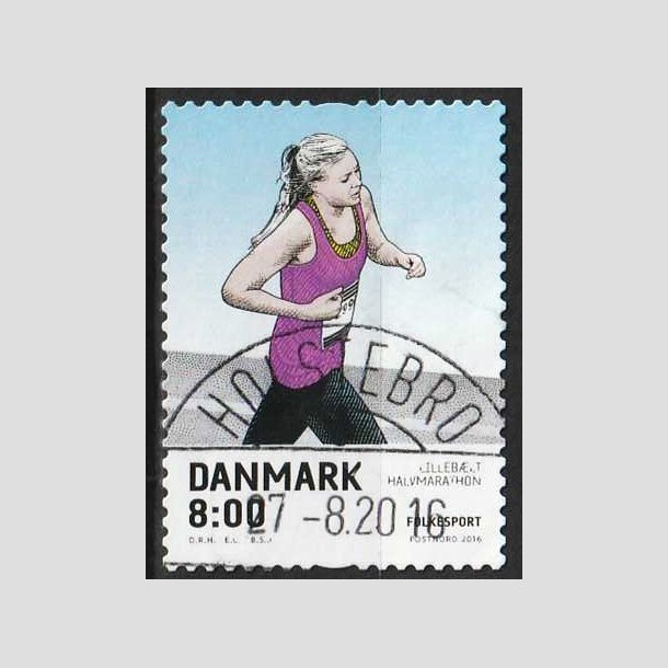 FRIM�RKER DANMARK | 2016 - AFA 1854 - Folkesport - 8,00 Kr. flerfarvet - Pragt Stemplet