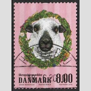 FRIM�RKER DANMARK | 2016 - AFA 1850 - G�rdens dyr - 8,00 Kr. f�r - Pragt Stemplet