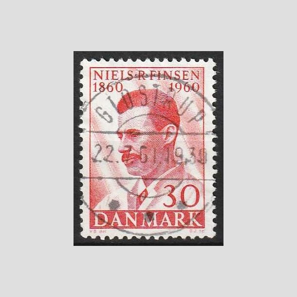 FRIM�RKER DANMARK | 1960 - AFA 387 - Niels R. Finsen - 30 �re r�d - Pragt Stemplet Glostrup