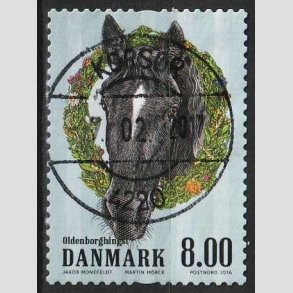 FRIM�RKER DANMARK | 2016 - AFA 1849 - G�rdens dyr - 8,00 Kr. hest - Lux Stemplet Kors�r