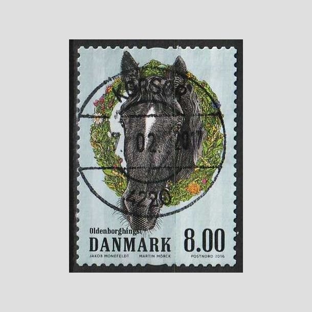 FRIM�RKER DANMARK | 2016 - AFA 1849 - G�rdens dyr - 8,00 Kr. hest - Lux Stemplet Kors�r