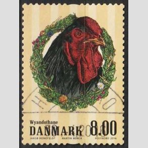 FRIM�RKER DANMARK | 2016 - AFA 1847 - G�rdens dyr - 8,00 Kr. h�ne - Pragt Stemplet