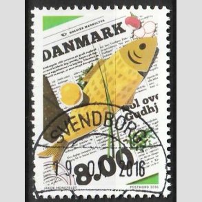 FRIM�RKER DANMARK | 2016 - AFA 1842 - Nordisk madkultur - 8,00 Kr. (fra miniark) - Pragt Stemplet