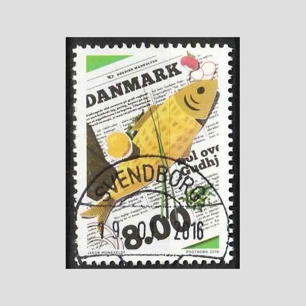 FRIM�RKER DANMARK | 2016 - AFA 1842 - Nordisk madkultur - 8,00 Kr. (fra miniark) - Pragt Stemplet