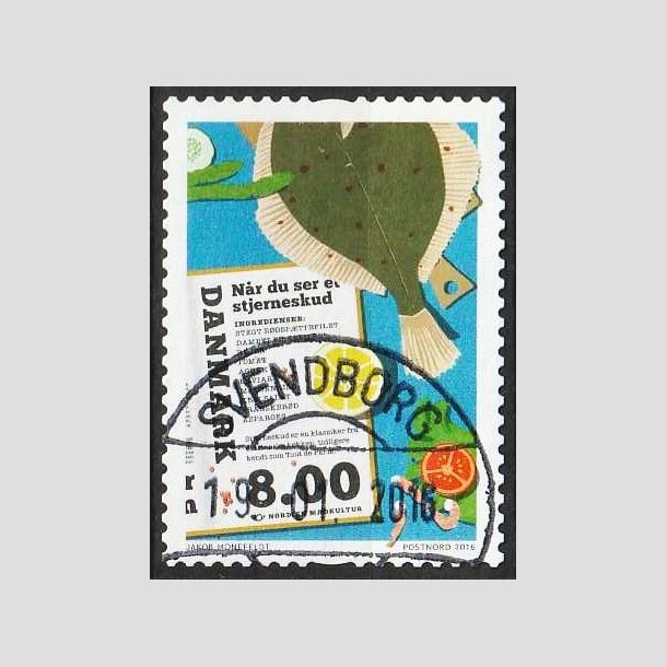 FRIM�RKER DANMARK | 2016 - AFA 1841 - Nordisk madkultur - 8,00 Kr. flerfarvet - Pragt Stemplet