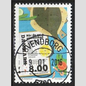 FRIM�RKER DANMARK | 2016 - AFA 1841 - Nordisk madkultur - 8,00 Kr. (fra miniark) - Pragt Stemplet