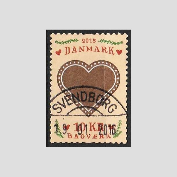 FRIM�RKER DANMARK | 2015 - AFA 1837 - Bagv�rk - 7,00 Kr. honninghjerte - Pragt Stemplet