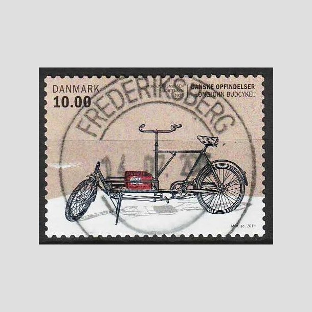 FRIM�RKER DANMARK | 2015 - AFA 1821 - Danske opfindelser - 10,00 Kr. longjohn - Pragt Stemplet
