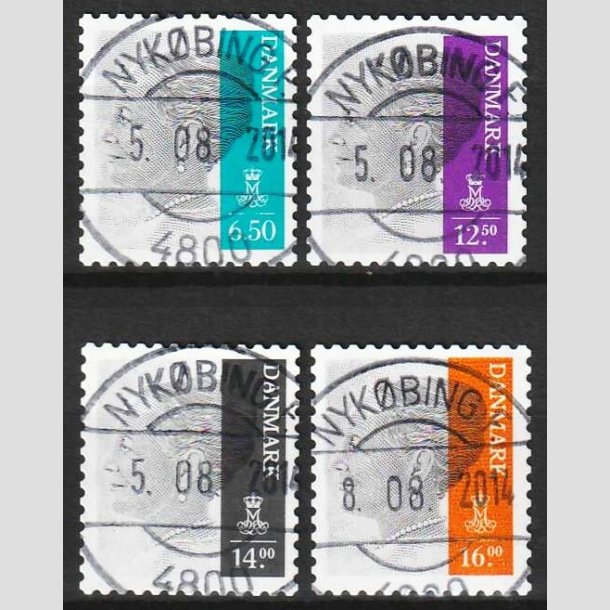 FRIMRKER DANMARK | 2010 - AFA 1607E mv. - Dronning Margrethe II - 6,50 Kr. + 3 stk. - Lux Stemplet 