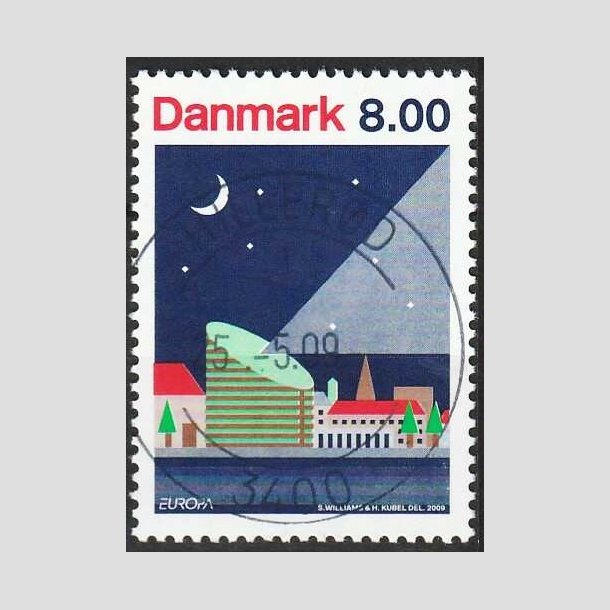 FRIM�RKER DANMARK | 2009 - AFA 1577 - Astronomi - 8,00 Kr. flerfarvet - Pragt Stemplet Hiller�d