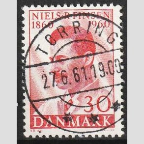 FRIM�RKER DANMARK | 1960 - AFA 387 - Niels R. Finsen - 30 �re r�d - Pragt Stemplet T�rring