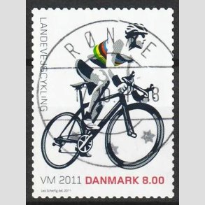 FRIM�RKER DANMARK | 2011 - AFA 1674 - WM i landevejscykling - 8,00 Kr. flerfarvet - Lux Stemplet