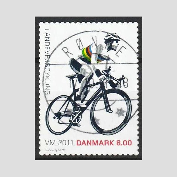 FRIM�RKER DANMARK | 2011 - AFA 1674 - WM i landevejscykling - 8,00 Kr. flerfarvet - Lux Stemplet