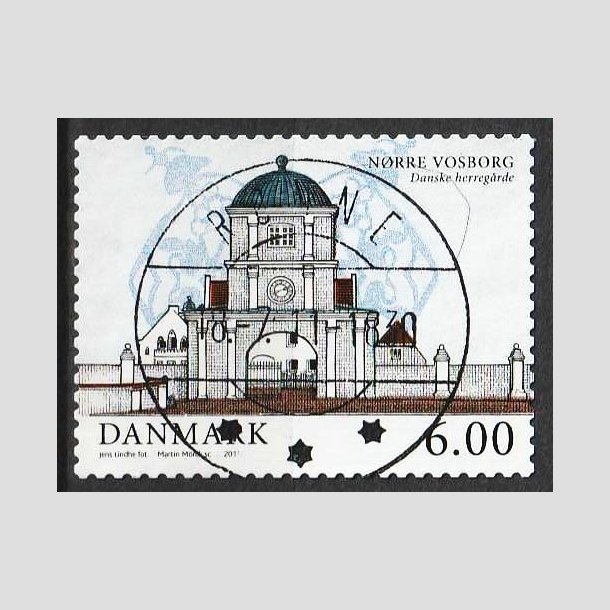 FRIM�RKER DANMARK | 2011 - AFA 1654 - Danske herreg�rde I - 6,00 Kr. - Lux Stemplet R�nne