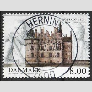 FRIM�RKER DANMARK | 2013 - AFA 1738 - Danske herreg�rde II - 8,00 kr. Egeskov slot - Lux Stemplet 