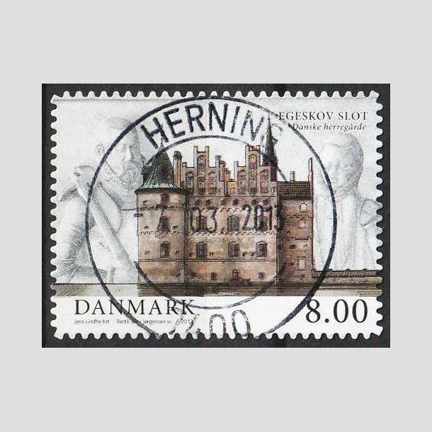 FRIM�RKER DANMARK | 2013 - AFA 1738 - Danske herreg�rde II - 8,00 kr. Egeskov slot - Lux Stemplet 