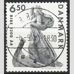 FRIMRKER DANMARK | 2010 - AFA 1615 - Ribe 1300 r - 6,50 Kr. grlig - Pragt Stemplet 