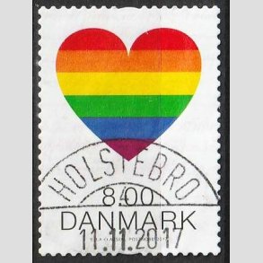 FRIM�RKER DANMARK | 2017 - AFA 1899 - Pride. - 8,00 kr. flerfarvet - Pragt Stemplet Holstebro