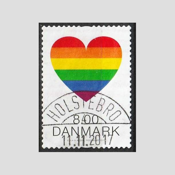 FRIM�RKER DANMARK | 2017 - AFA 1899 - Pride. - 8,00 kr. flerfarvet - Pragt Stemplet Holstebro
