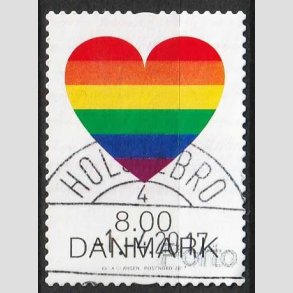 FRIM�RKER DANMARK | 2017 - AFA 1899 - Pride. - 8,00 kr. flerfarvet - Pragt Stemplet Holstebro