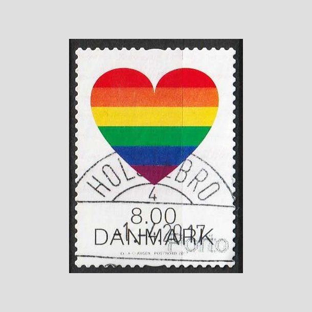 FRIM�RKER DANMARK | 2017 - AFA 1899 - Pride. - 8,00 kr. flerfarvet - Pragt Stemplet Holstebro
