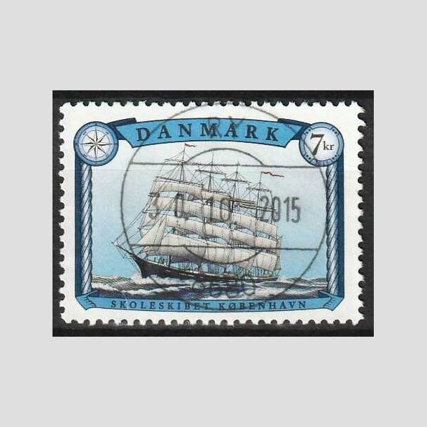 FRIM�RKER DANMARK | 2015 - AFA 1829A - Sejlskibe - 7,00 Kr. K�benhavn - Pragt Stemplet