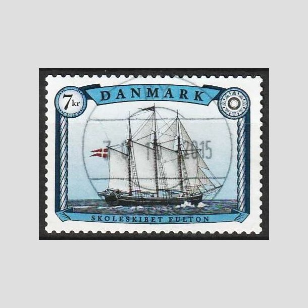 FRIM�RKER DANMARK | 2015 - AFA 1830 - Sejlskibe - 7,00 Kr. Fulton - Pragt Stemplet 