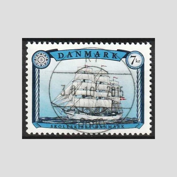 FRIM�RKER DANMARK | 2015 - AFA 1828A - Sejlskibe - 7,00 Kr. Danmark - Pragt Stemplet Ry