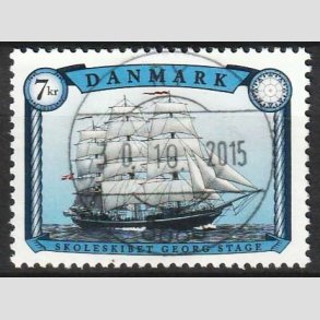 FRIM�RKER DANMARK | 2015 - AFA 1827A - Sejlskibe - 7,00 Kr. Georg Stage - Pragt Stemplet Ry