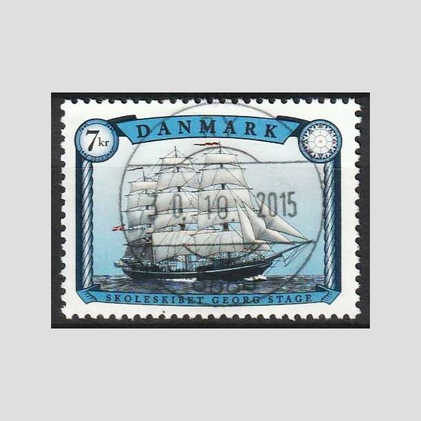 FRIM�RKER DANMARK | 2015 - AFA 1827A - Sejlskibe - 7,00 Kr. Georg Stage - Pragt Stemplet Ry