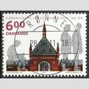 FRIM�RKER DANMARK | 2011 - AFA 1675A - KBH Hovedbaneg�rd 100 �r - 6,00 Kr. - Lux Stemplet R�nne 