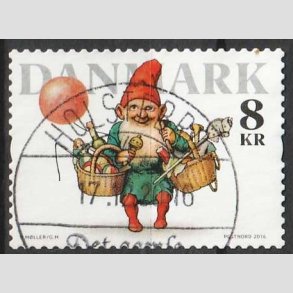 FRIM�RKER DANMARK | 2016 - AFA 1881 - Nisser - 8,00 kr. flerfarvet - Pragt Stemplet Holstebro