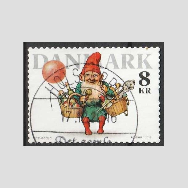 FRIM�RKER DANMARK | 2016 - AFA 1881 - Nisser - 8,00 kr. flerfarvet - Pragt Stemplet Holstebro