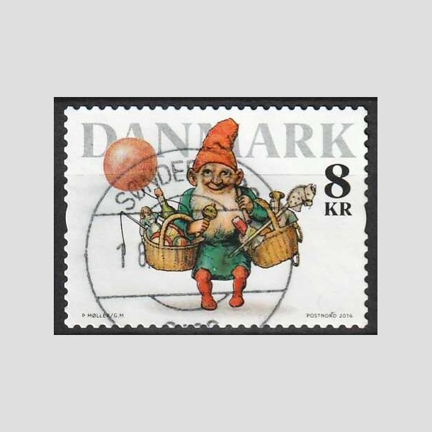 FRIM�RKER DANMARK | 2016 - AFA 1881 - Nisser - 8,00 kr. flerfarvet - Pragt Stemplet 