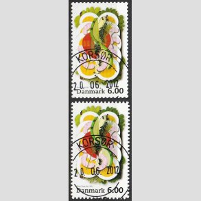 FRIM�RKER DANMARK | 2012 - AFA 1701+01a - Sm�rrebr�d - 6,00 Kr. flerfarvet - Pragt Stemplet