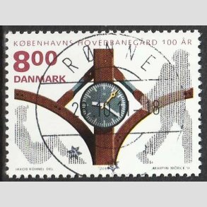 FRIM�RKER DANMARK | 2011 - AFA 1676A - KBH Hovedbaneg�rd 100 �r - 8,00 Kr. - Pragt Stemplet R�nne