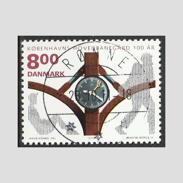FRIM�RKER DANMARK | 2011 - AFA 1676A - KBH Hovedbaneg�rd 100 �r - 8,00 Kr. - Pragt Stemplet R�nne