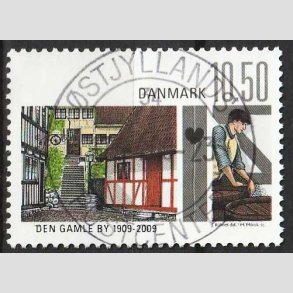 FRIM�RKER DANMARK | 2009 - AFA 1566 - Den gamle by - 10,50 Kr. flerfarvet - Pragt Stemplet