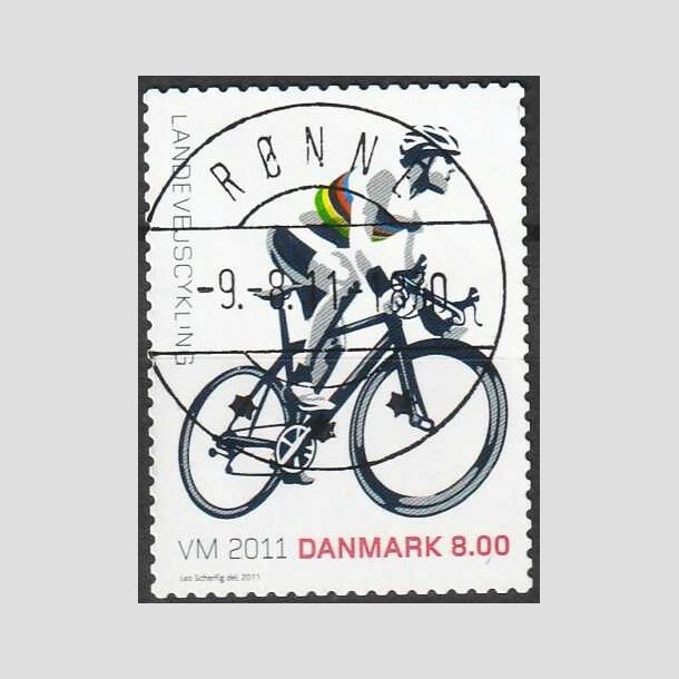 FRIM�RKER DANMARK | 2011 - AFA 1674 - WM i landevejscykling - 8,00 Kr. flerfarvet - Lux Stemplet