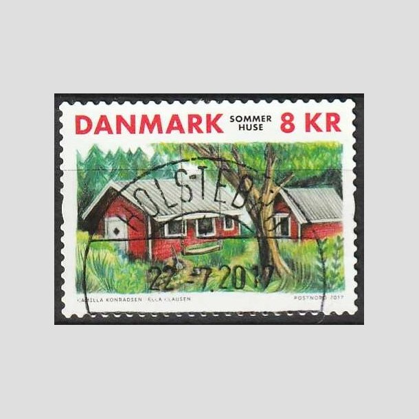 FRIM�RKER DANMARK | 2017 - AFA 1912 - Sommerhuse - 8,00 kr. - Pragt Stemplet Holstebro