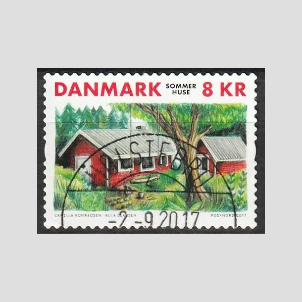 FRIM�RKER DANMARK | 2017 - AFA 1912 - Sommerhuse - 8,00 kr. - Pragt Stemplet Holstebro