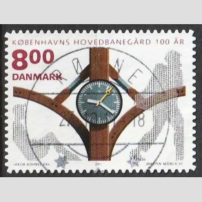 FRIM�RKER DANMARK | 2011 - AFA 1676 - KBH Hovedbaneg�rd 100 �r - 8,00 Kr. - Pragt Stemplet R�nne