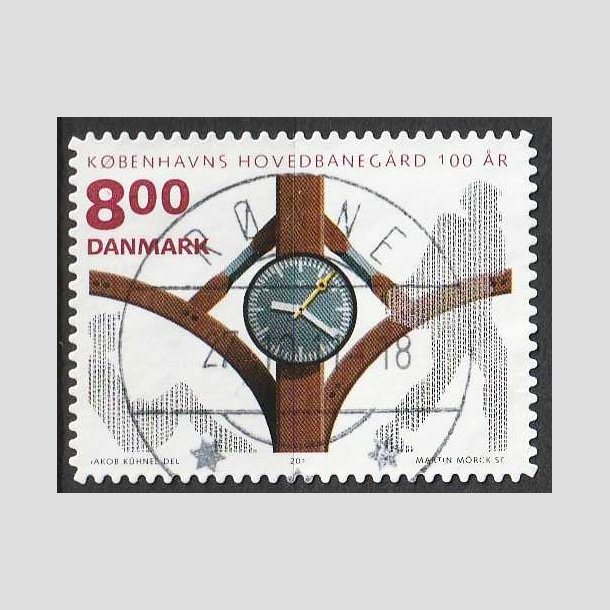 FRIM�RKER DANMARK | 2011 - AFA 1676 - KBH Hovedbaneg�rd 100 �r - 8,00 Kr. - Pragt Stemplet R�nne