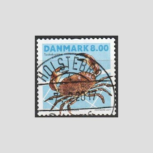 FRIM�RKER DANMARK | 2017 - AFA 1886 - Skaldyr - 8,00 kr. flerfarvet - Pragt Stemplet