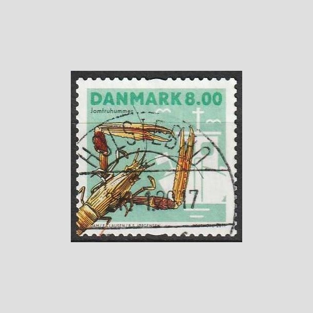 FRIM�RKER DANMARK | 2017 - AFA 1887 - Skaldyr - 8,00 kr. flerfarvet - Pragt Stemplet
