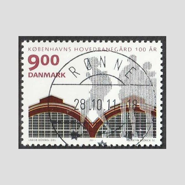 FRIM�RKER DANMARK | 2011 - AFA 1677A - KBH Hovedbaneg�rd 100 �r - 9,00 Kr. - Lux Stemplet R�nne