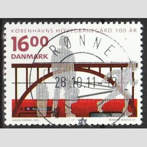 FRIM�RKER DANMARK | 2011 - AFA 1678A - KBH Hovedbaneg�rd 100 �r - 16,00 Kr. - Lux Stemplet R�nne