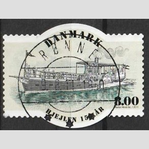 FRIM�RKER DANMARK | 2011 - AFA 1670 - Hjuldamperen Hjejlen 150 �r. - 8,00 Kr. - Lux Stemplet