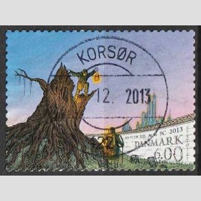 FRIM�RKER DANMARK | 2013 - AFA 1751 - H.C. Andersen - 6,00 Kr. flerfarvet - Lux Stemplet Kors�r